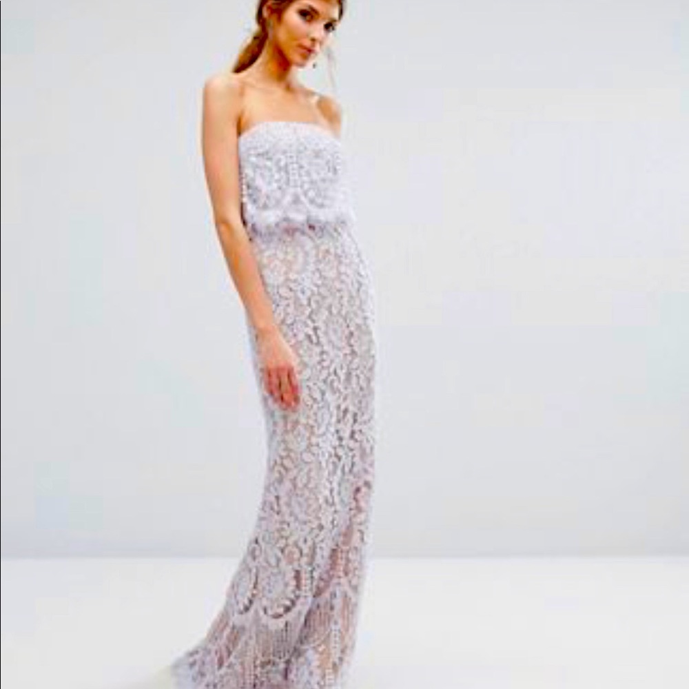 Jarlo lavender lace gown size tall fits xs-small